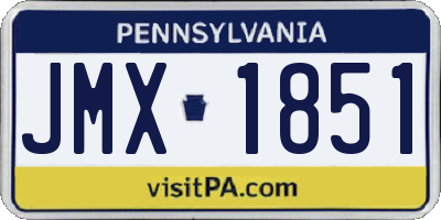 PA license plate JMX1851