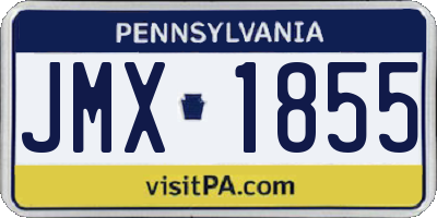 PA license plate JMX1855