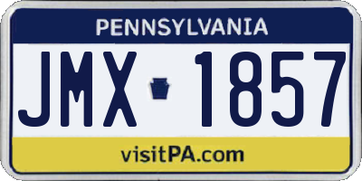 PA license plate JMX1857