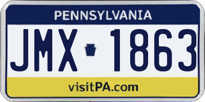 PA license plate JMX1863