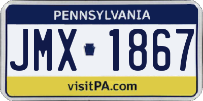 PA license plate JMX1867