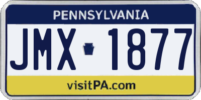 PA license plate JMX1877