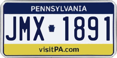 PA license plate JMX1891