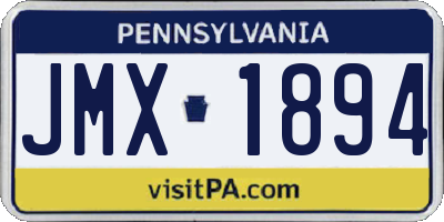PA license plate JMX1894