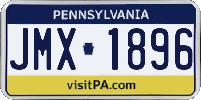 PA license plate JMX1896