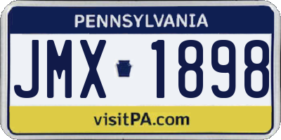 PA license plate JMX1898