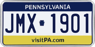 PA license plate JMX1901