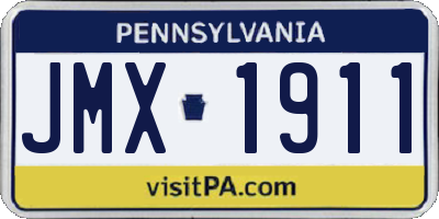 PA license plate JMX1911