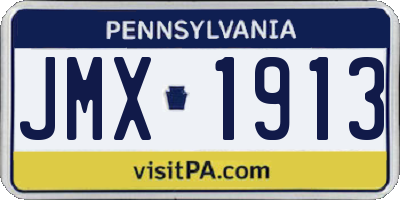 PA license plate JMX1913