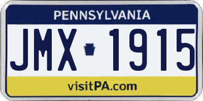PA license plate JMX1915