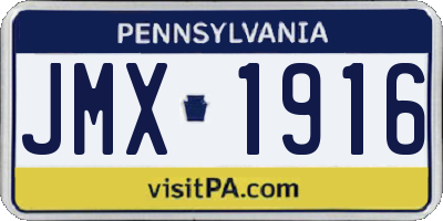 PA license plate JMX1916
