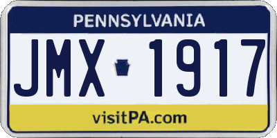 PA license plate JMX1917