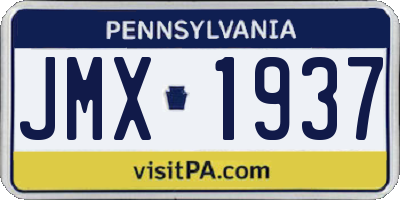 PA license plate JMX1937
