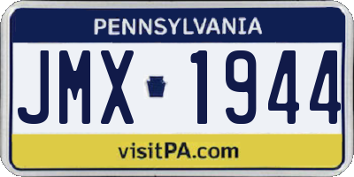 PA license plate JMX1944