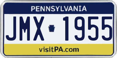 PA license plate JMX1955