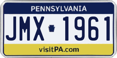 PA license plate JMX1961