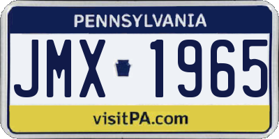 PA license plate JMX1965