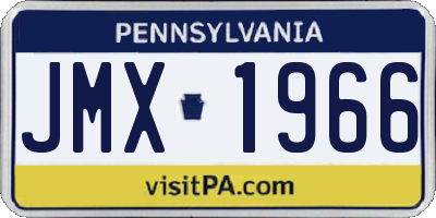 PA license plate JMX1966