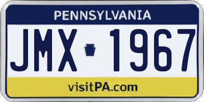 PA license plate JMX1967