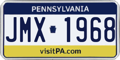 PA license plate JMX1968