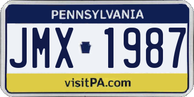 PA license plate JMX1987