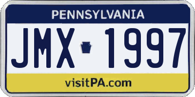 PA license plate JMX1997
