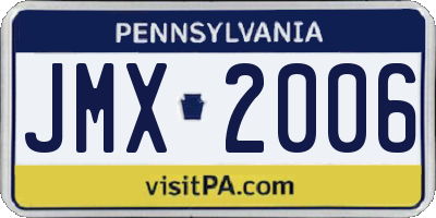 PA license plate JMX2006