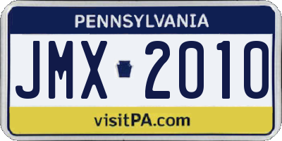 PA license plate JMX2010