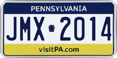 PA license plate JMX2014