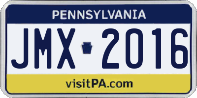 PA license plate JMX2016