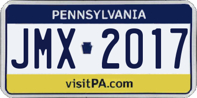 PA license plate JMX2017