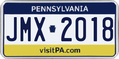 PA license plate JMX2018