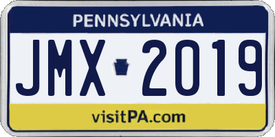 PA license plate JMX2019