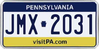 PA license plate JMX2031