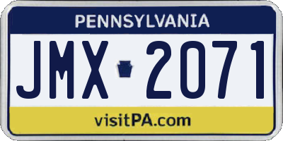 PA license plate JMX2071