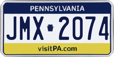 PA license plate JMX2074