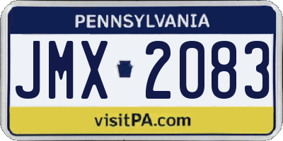 PA license plate JMX2083