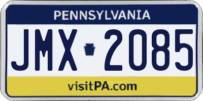 PA license plate JMX2085