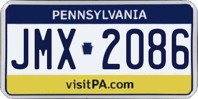 PA license plate JMX2086