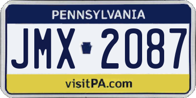 PA license plate JMX2087