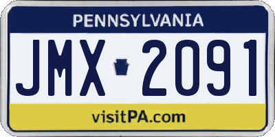 PA license plate JMX2091