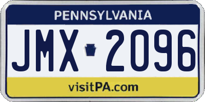 PA license plate JMX2096