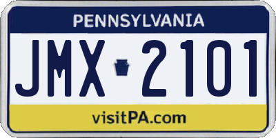 PA license plate JMX2101