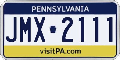 PA license plate JMX2111