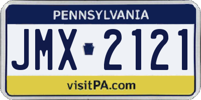PA license plate JMX2121