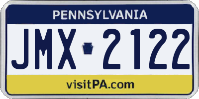 PA license plate JMX2122