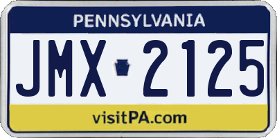 PA license plate JMX2125