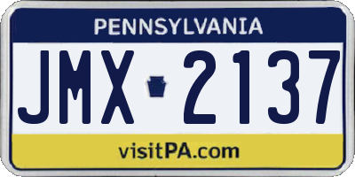 PA license plate JMX2137
