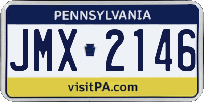 PA license plate JMX2146