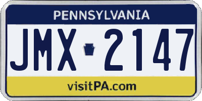 PA license plate JMX2147